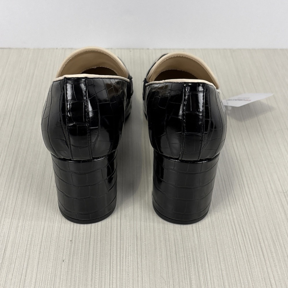Liz Claiborne Womens Faux Leather Croc Malone Chunky Heel Loafer Sz 7 M NEW - Picture 5 of 8